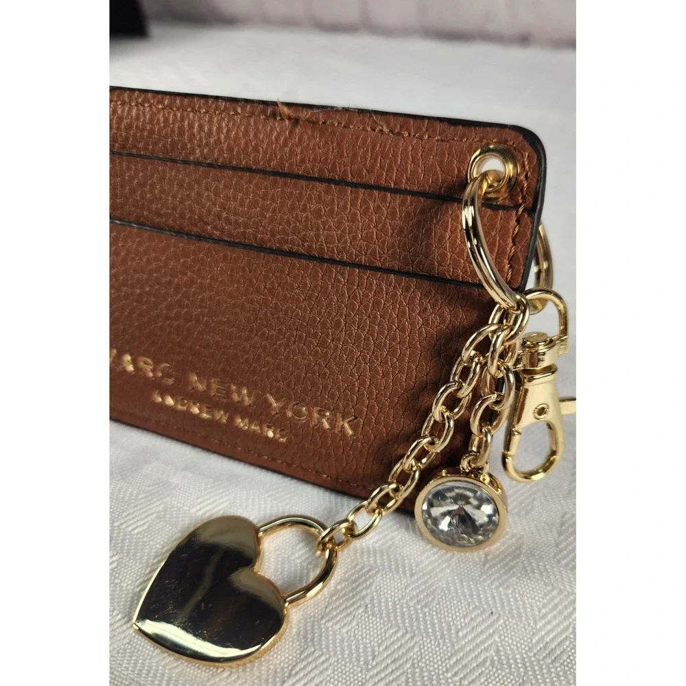 Marc New York Andrew Marc Brown Card Holder  Gold Heart,  Charm & Key Holder New